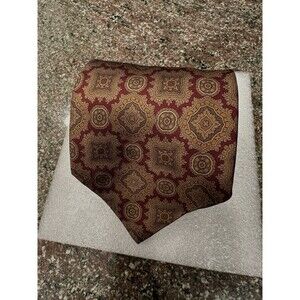 Hamillon on RED   MEN'S Neck Tie‎  Silk  geometrick payley made in italy